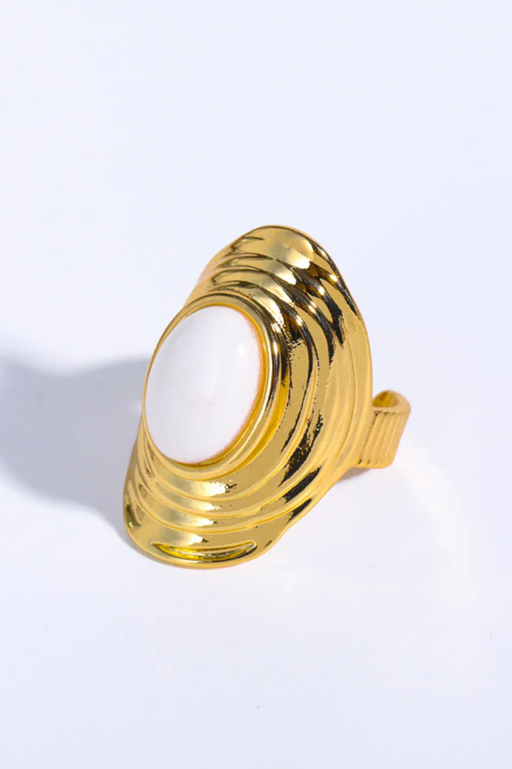 Natural Stone Copper Ring - Piña Colada