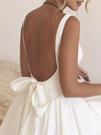 Backless Square Neck Mini Dress - Piña Colada