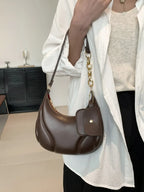 PU Leather Shoulder Bag with EarPods Bag - Piña Colada