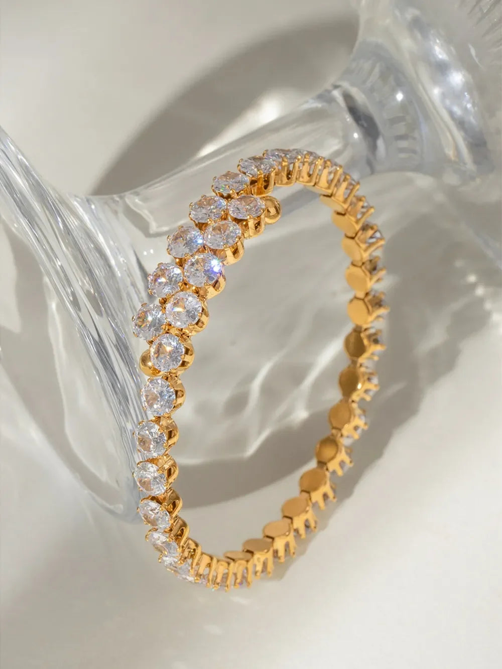 Stainless Steel Inlaid Zircon Bracelet - Piña Colada