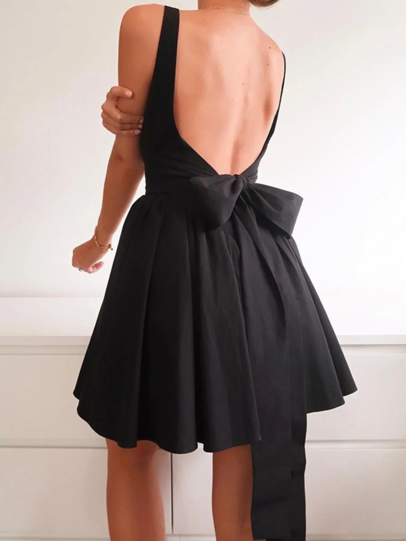 Backless Square Neck Mini Dress - Piña Colada