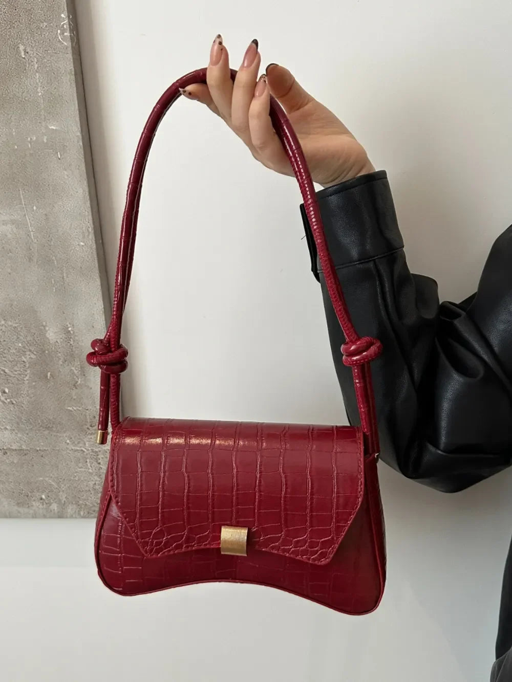 PU Leather Texture Crossbody Bag - Piña Colada
