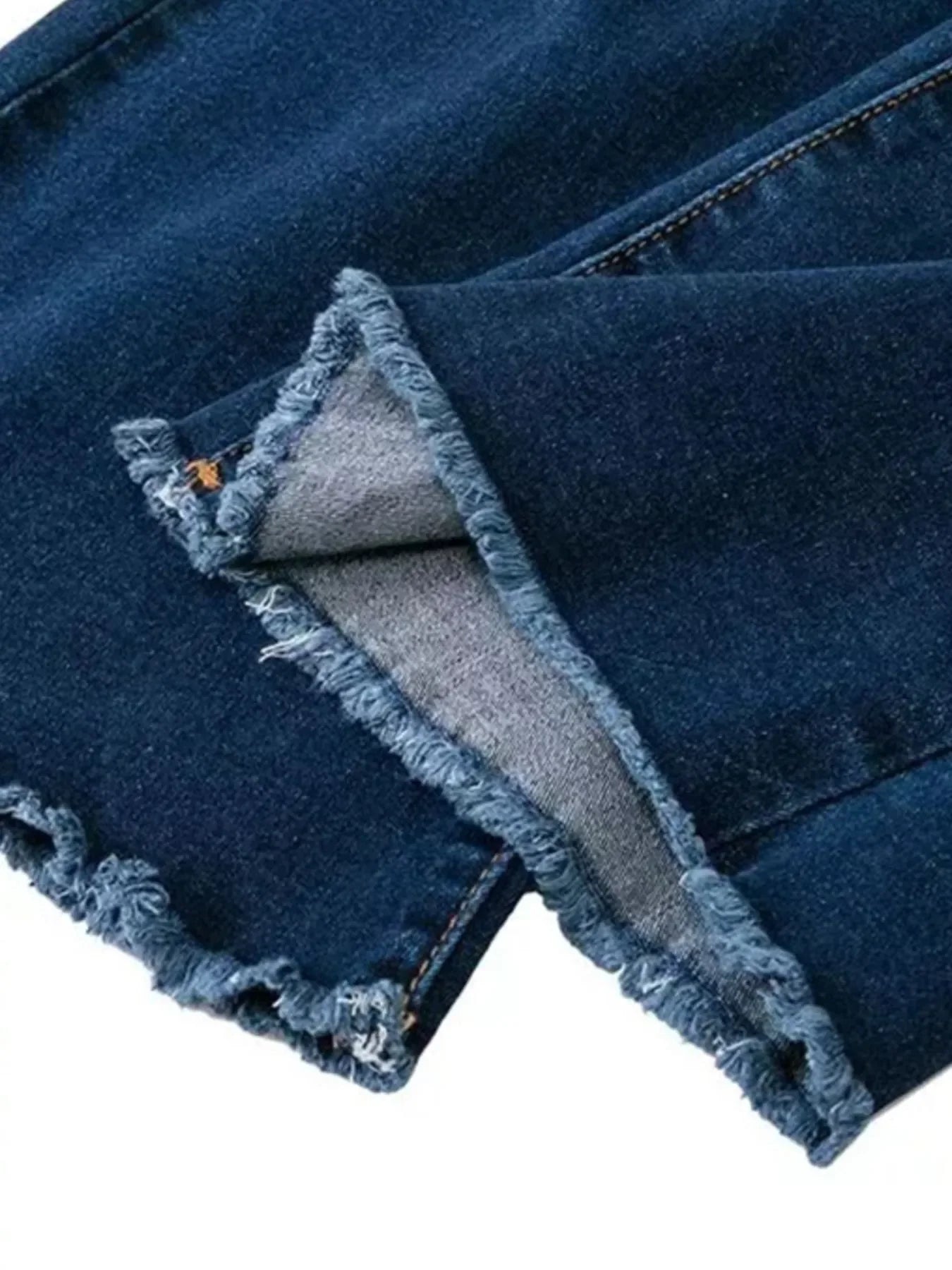 Full Size Distressed Raw Hem Flare Jeans - Piña Colada