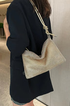 Rhinestone Knotted Strap Crossbody Bag - Piña Colada