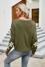 Flower Pattern Button Front Cardigan - Piña Colada