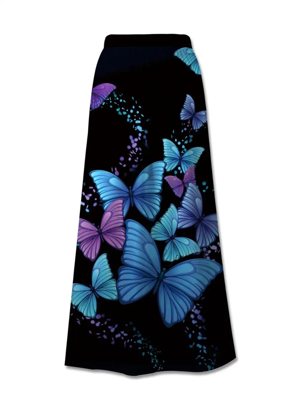 Printed Elastic Waist Midi Skirt - Piña Colada