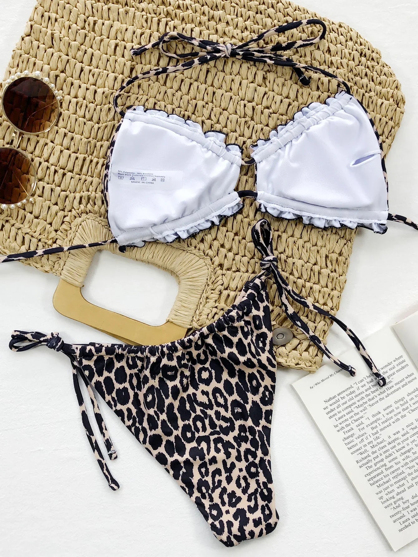 Frill Trill Halter Neck Bikini Set - Piña Colada