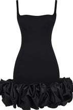 Ruched Square Neck Sleeve Mini Dress - Piña Colada