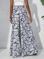 Printed High Waist Wide Leg Pants - Piña Colada