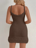 Fringe Hem Knit Cami Dress - Piña Colada