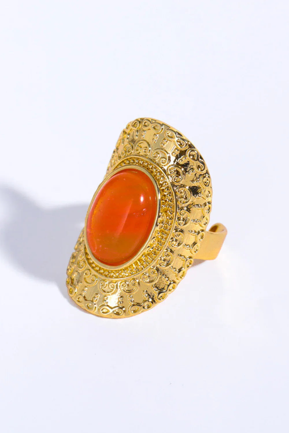 Natural Stone Copper Ring - Piña Colada