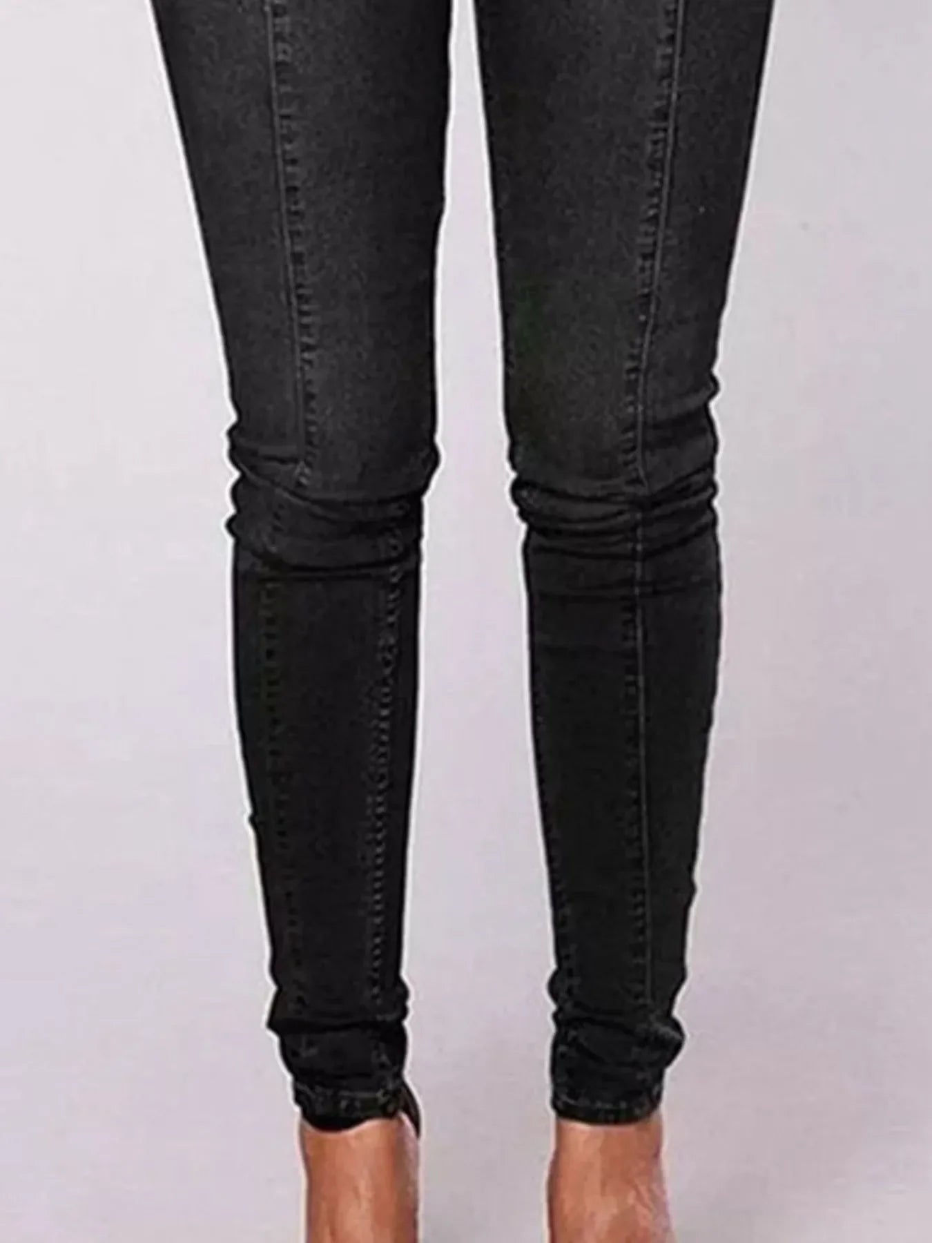 Full Size High-Waisted Double-Breasted Skinny Jeans Plus Size - Piña Colada