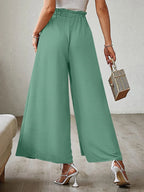 Tied Slit Wide Leg Pants - Piña Colada