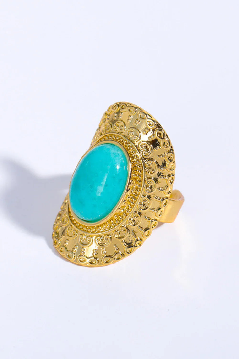 Natural Stone Copper Ring - Piña Colada