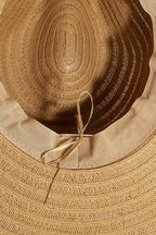 Fame Shell Beaded Wide Brim Straw Hat - Piña Colada