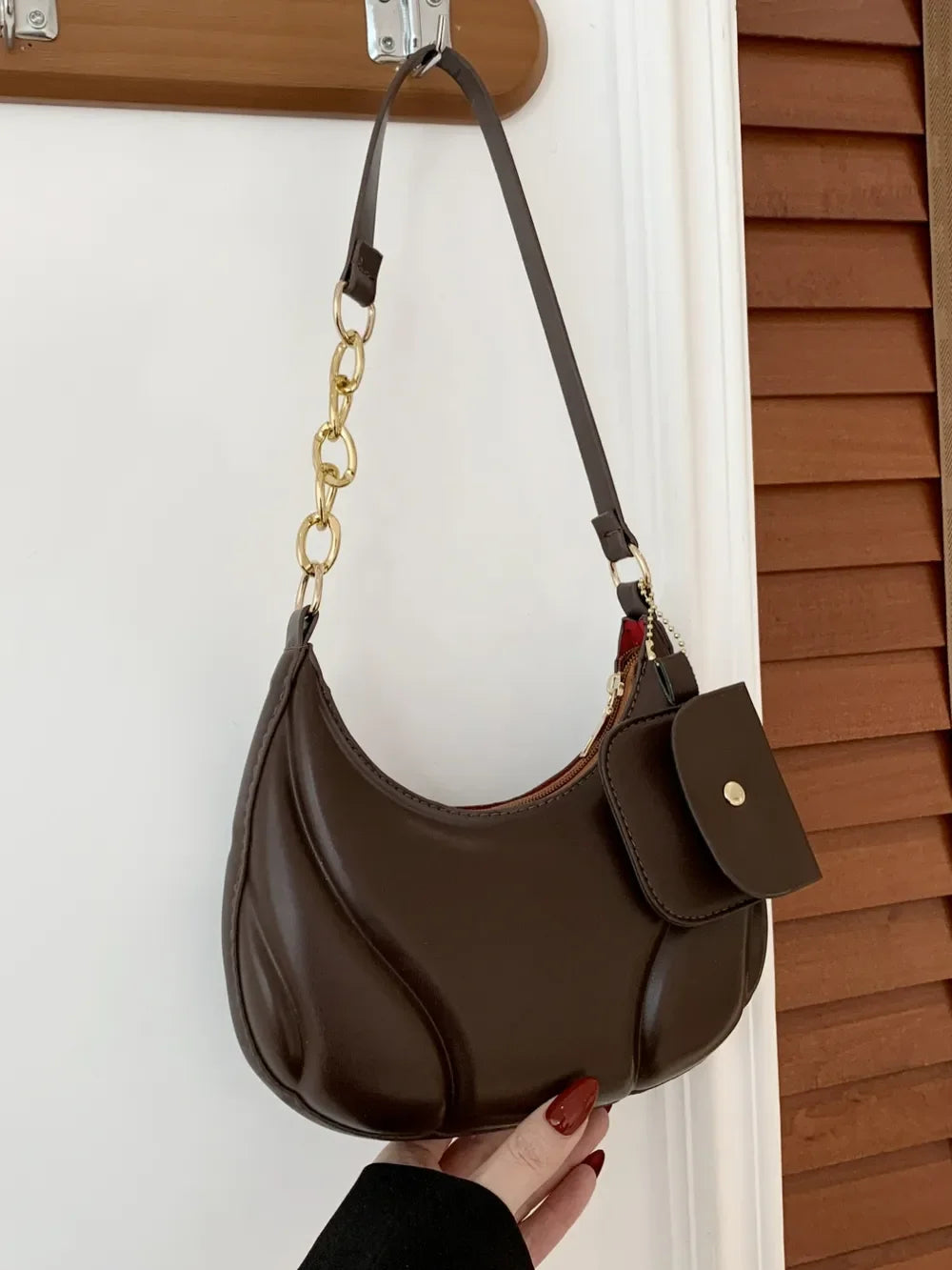 PU Leather Shoulder Bag with EarPods Bag - Piña Colada