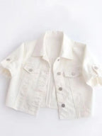 Full Size Cropped Denim Jacket Plus Size - Piña Colada