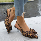 Bow Point Toe Kitten Heels Pumps - Piña Colada
