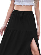 Full Size Slit Maxi Skirt Plus Size - Piña Colada