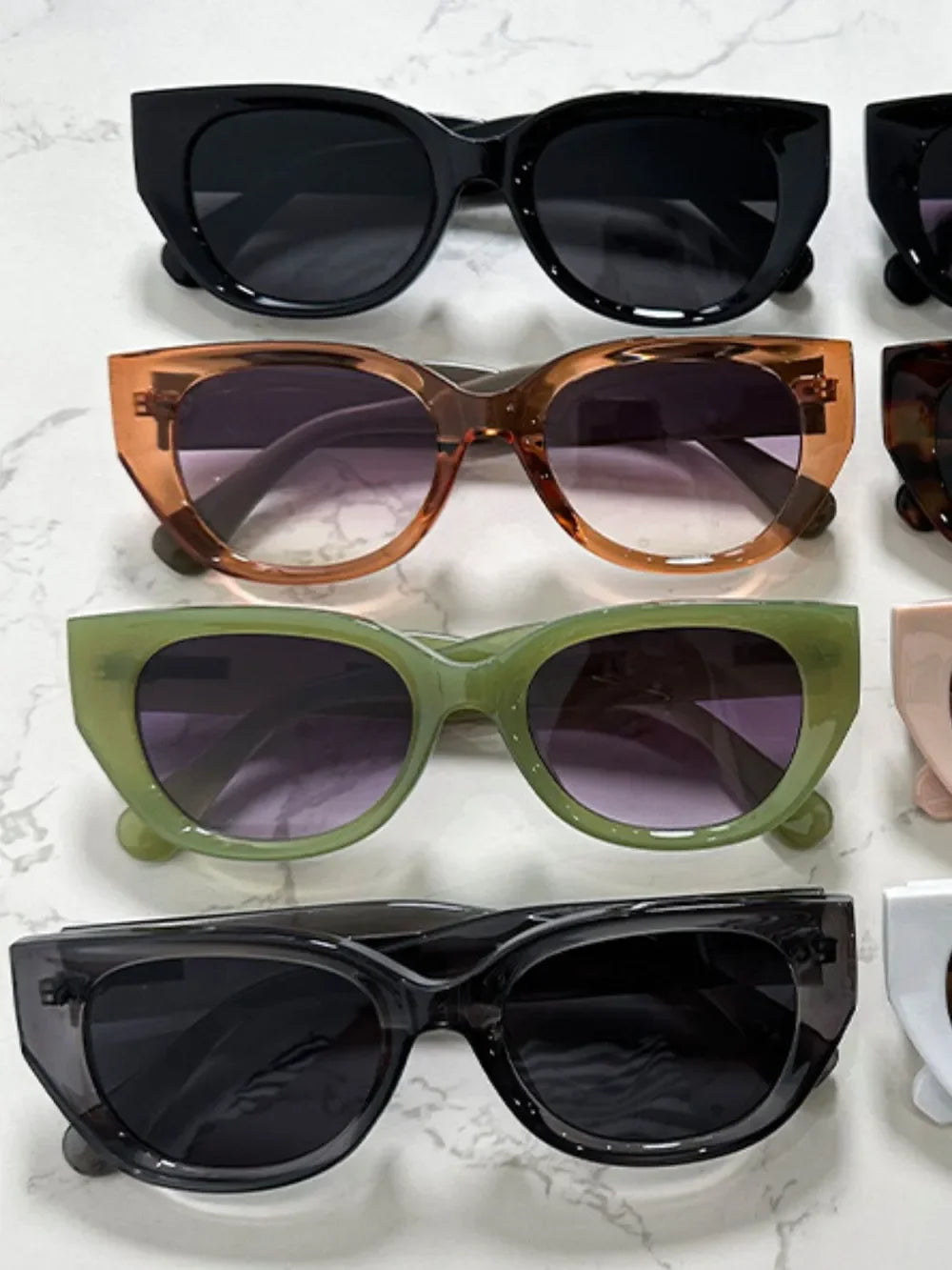 Cat Eye Polycarbonate Frame Sunglasses - Piña Colada