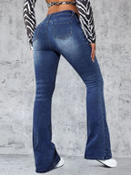High Rise Jeans with Pockets - Piña Colada