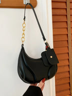 PU Leather Shoulder Bag with EarPods Bag - Piña Colada
