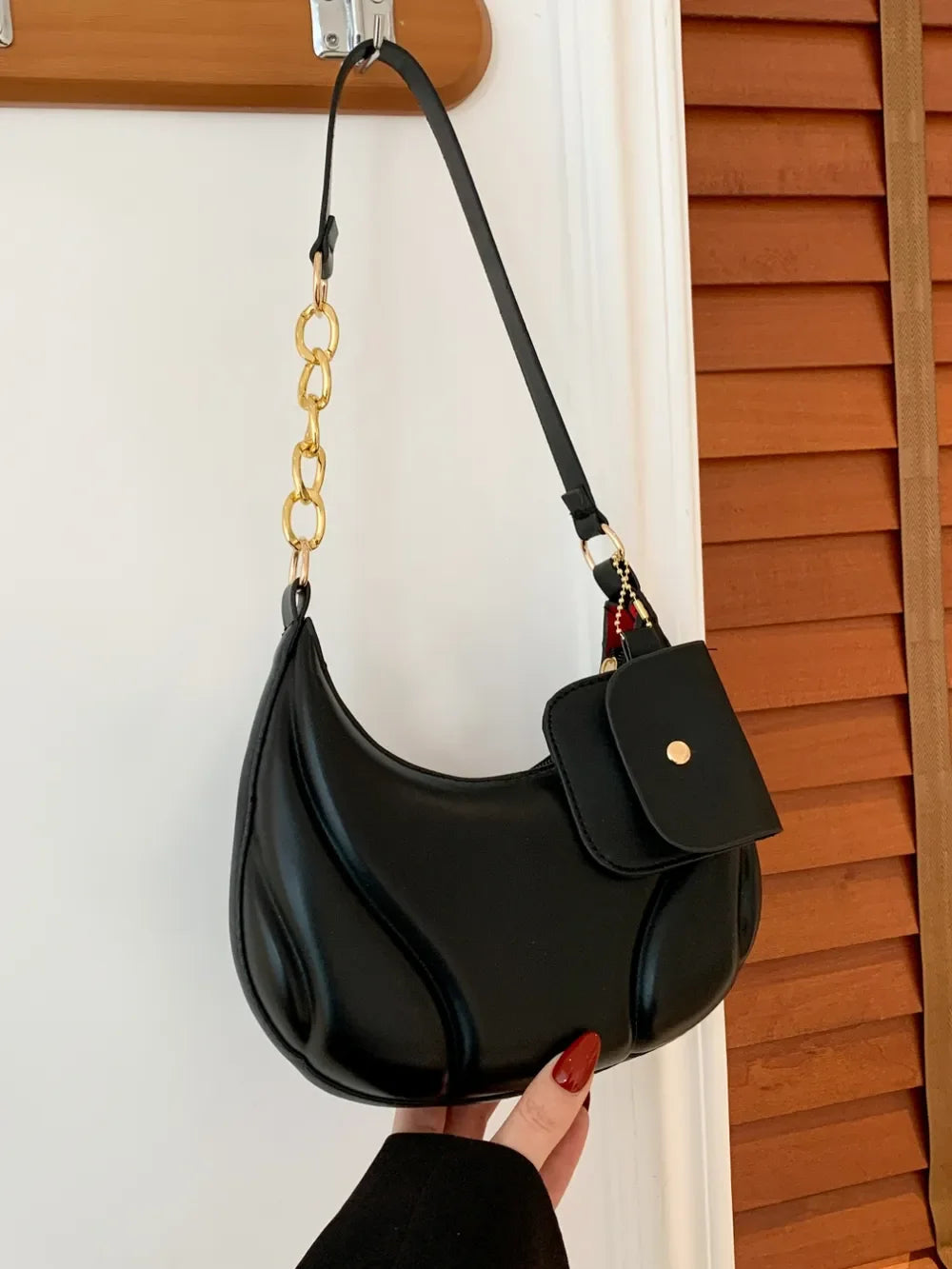 PU Leather Shoulder Bag with EarPods Bag - Piña Colada