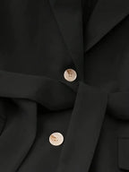 Tie Waist Lapel Collar Sleeveless Blazer - Piña Colada