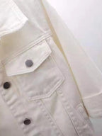 Full Size Cropped Denim Jacket Plus Size - Piña Colada