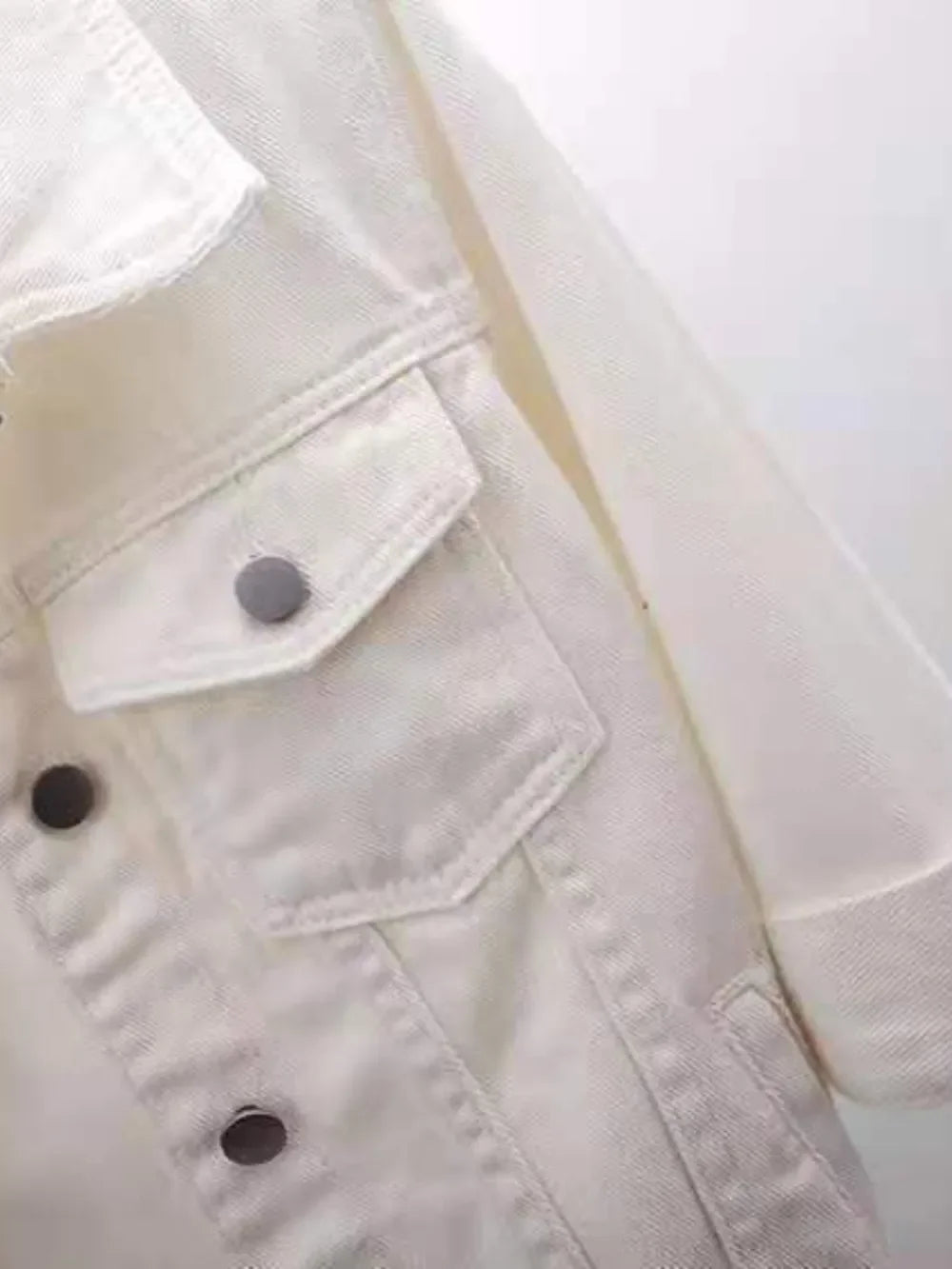 Full Size Cropped Denim Jacket Plus Size - Piña Colada