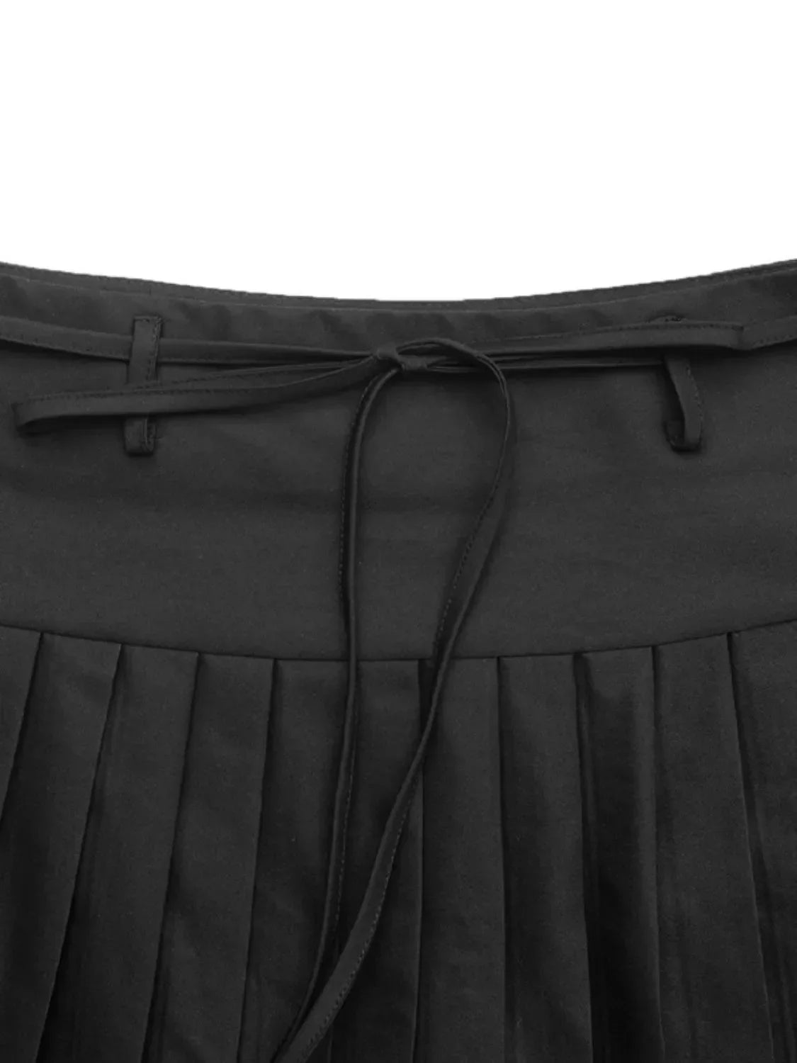 Tied Pleated Mini Skirt - Piña Colada