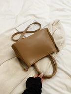 Suede Adjustable Strap Double-Use Handbag - Piña Colada