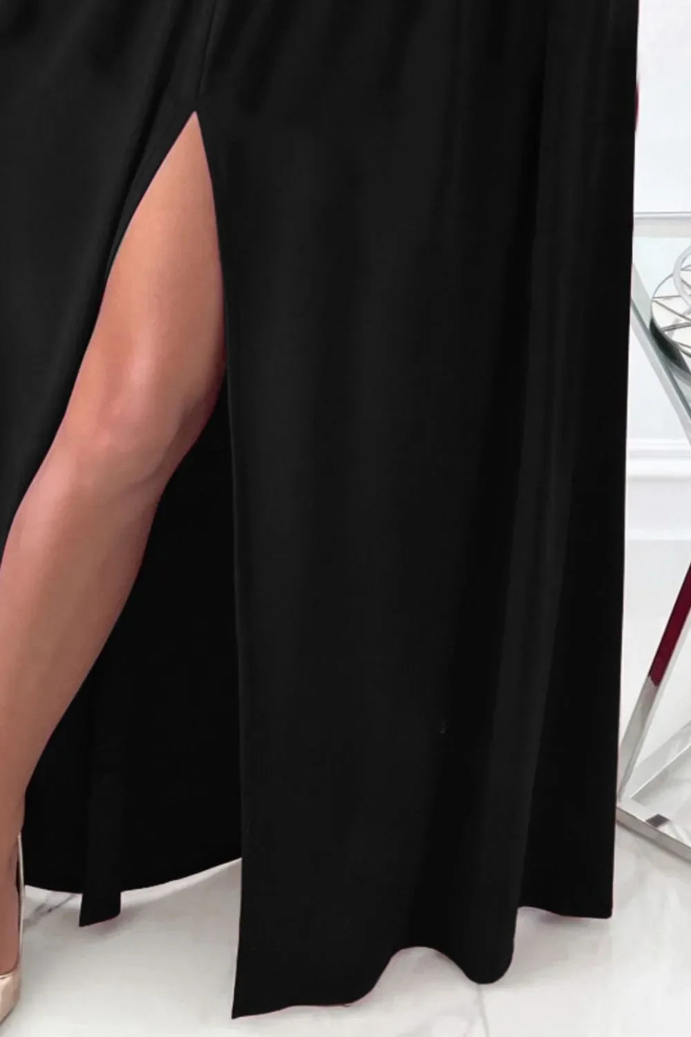 Slit Surplice Long Sleeve Maxi Dress - Piña Colada