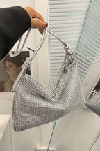 Rhinestone Knotted Strap Crossbody Bag - Piña Colada