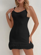 Fringe Hem Knit Cami Dress - Piña Colada