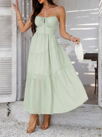 Devine Smocked Tiered Maxi Cami Dress - Piña Colada