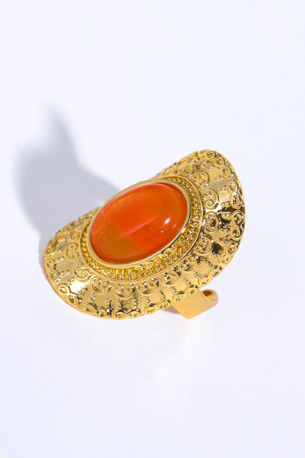 Natural Stone Copper Ring - Piña Colada