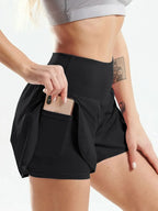Pocketed High Waist Active Shorts - Piña Colada