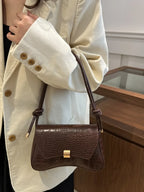 PU Leather Texture Crossbody Bag - Piña Colada