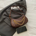 Chain-Embellished Shoulder Bag - Piña Colada