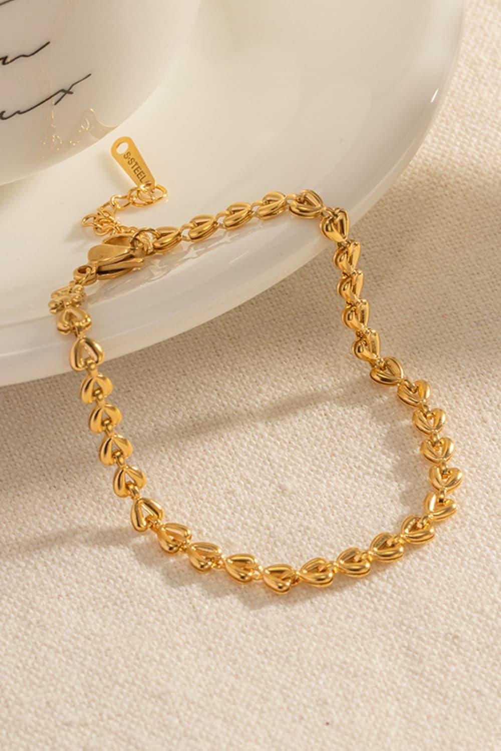 Heart Chain Lobster Clasp Bracelet - Piña Colada