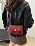 PU Leather Texture Crossbody Bag - Piña Colada