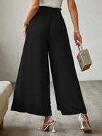 Tied Slit Wide Leg Pants - Piña Colada