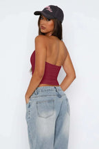 Lovelet Halter Neck Cropped Slim Cami - Piña Colada
