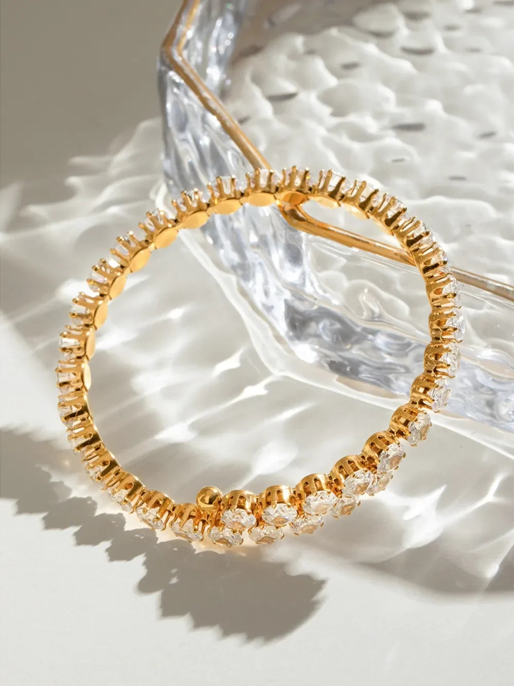 Stainless Steel Inlaid Zircon Bracelet - Piña Colada