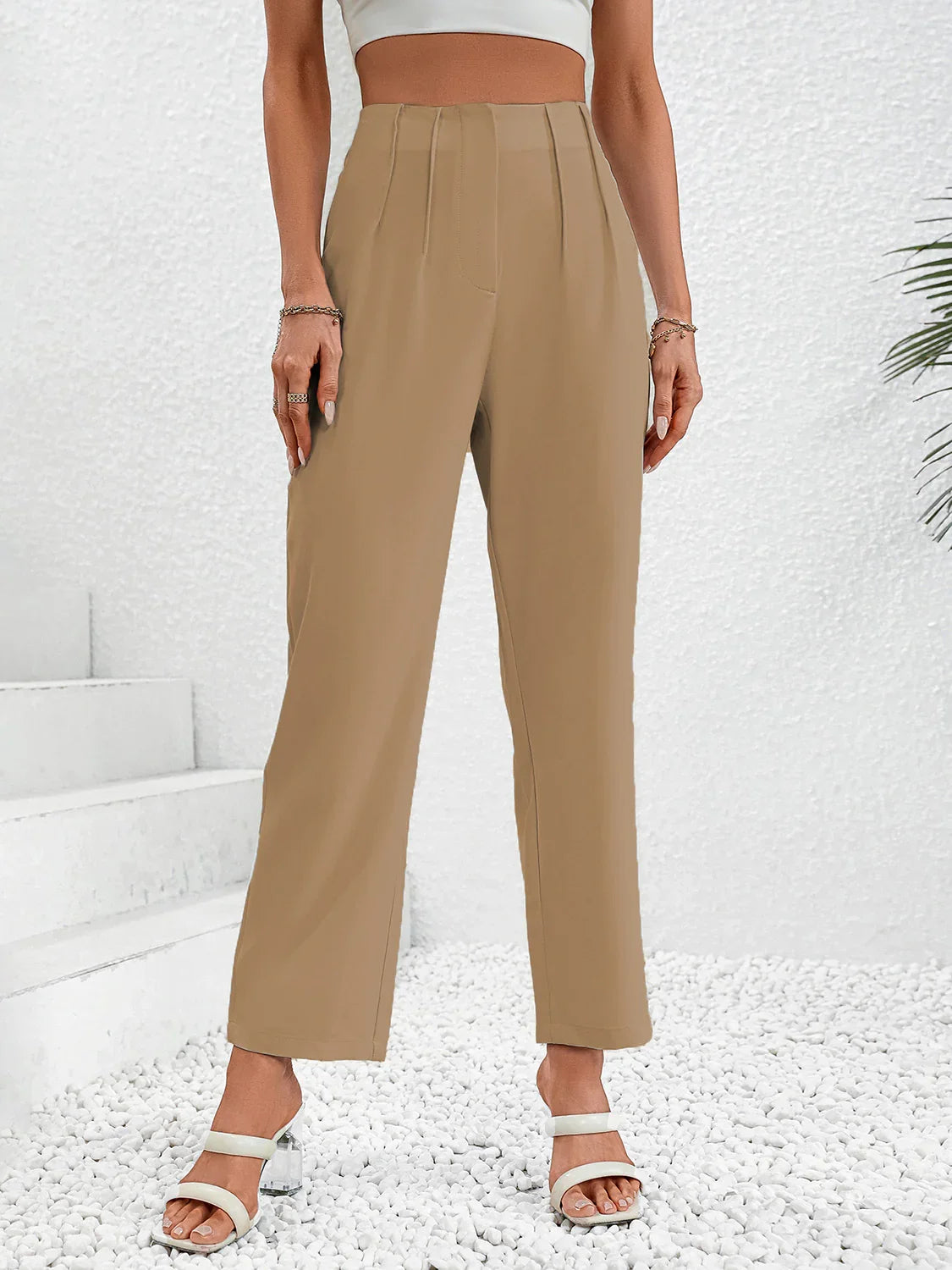 Ruched Long Pants - Piña Colada
