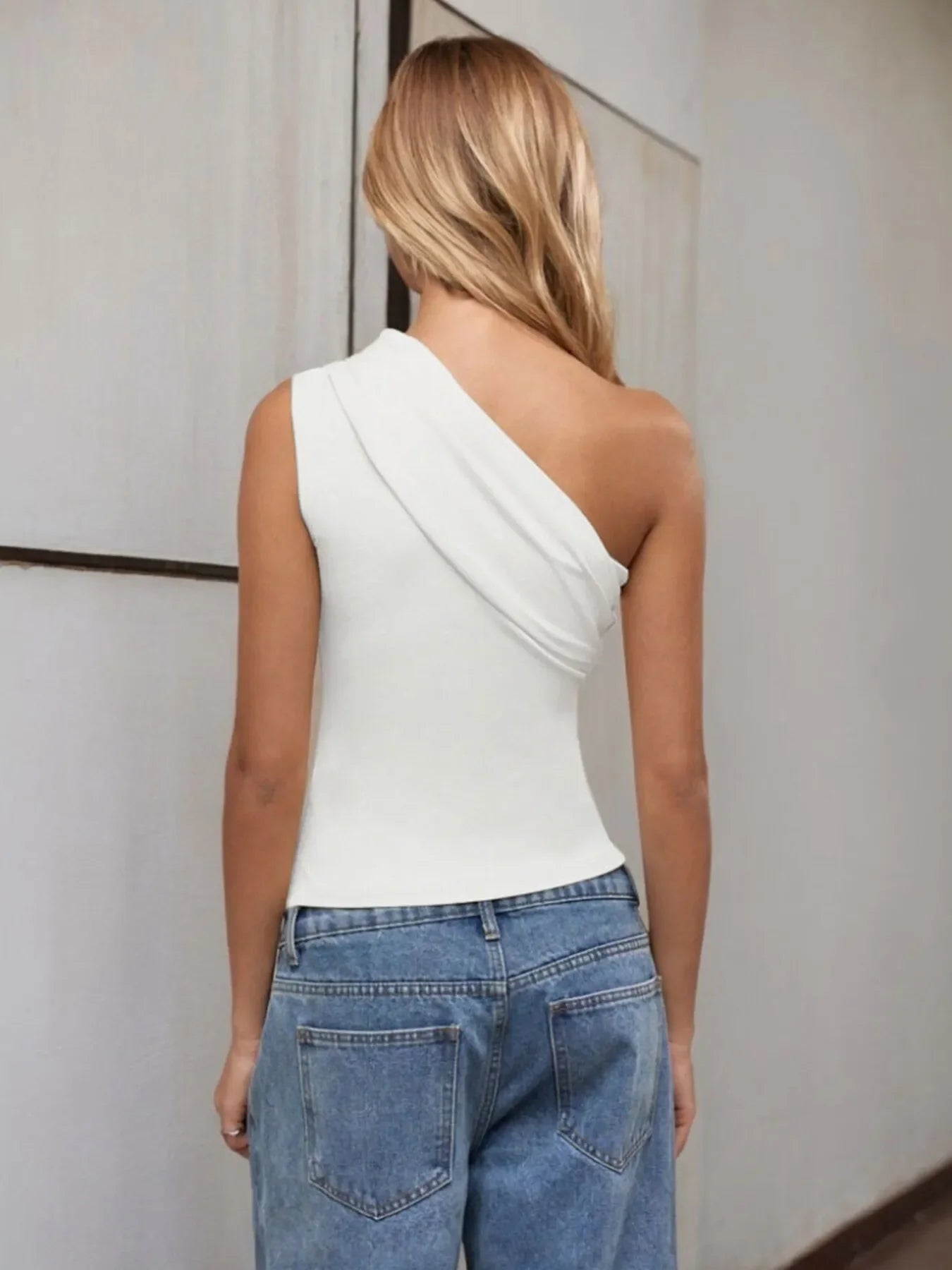 One-Shoulder Tank Top - Piña Colada