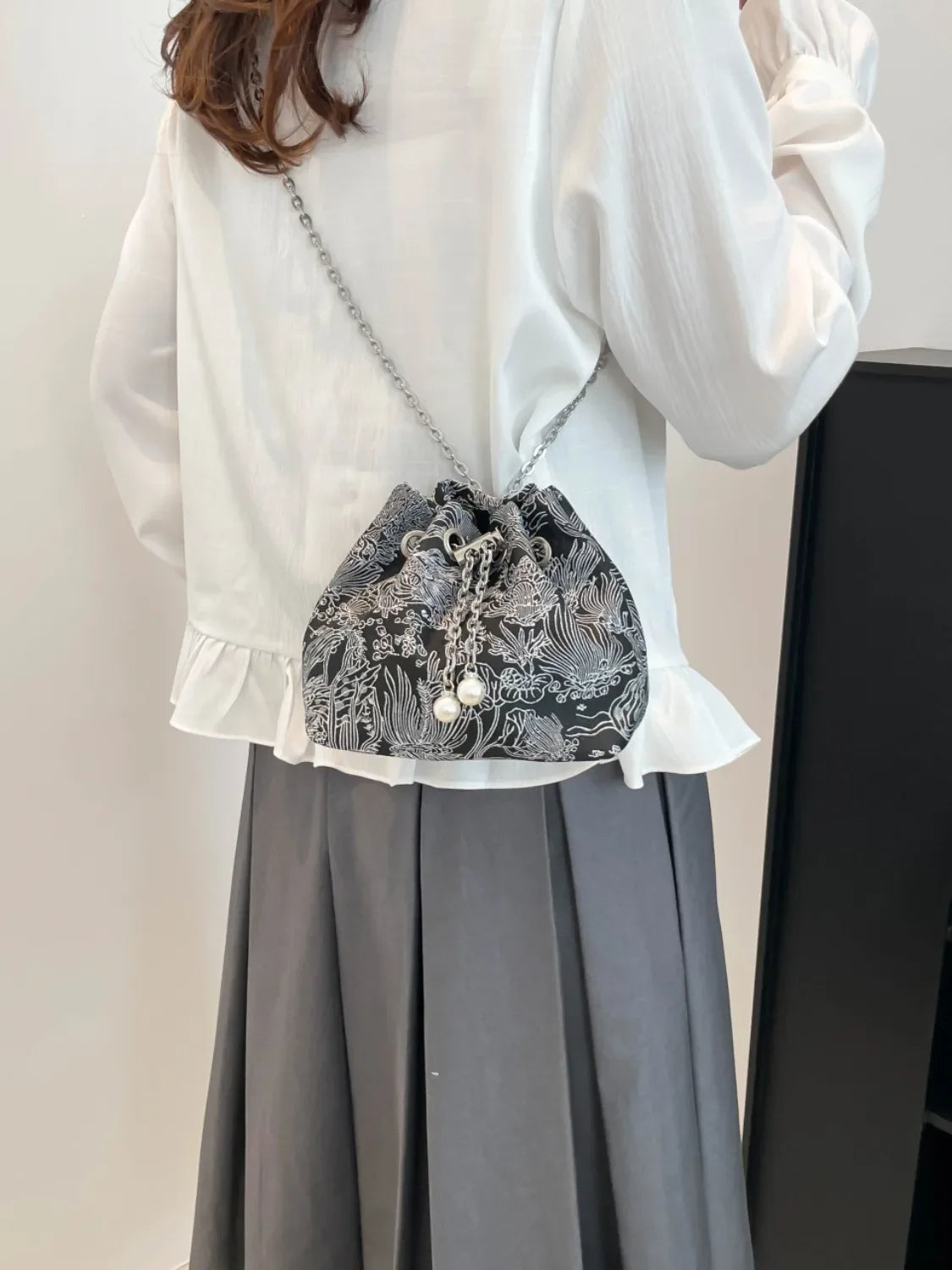 Chain Strap Bucket Bag - Piña Colada