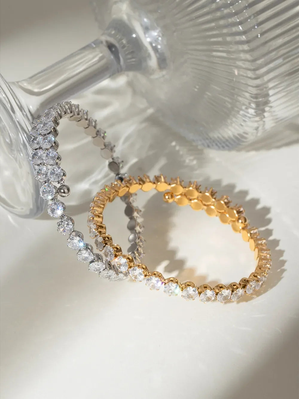 Stainless Steel Inlaid Zircon Bracelet - Piña Colada