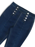 Full Size High-Waisted Double-Breasted Skinny Jeans Plus Size - Piña Colada
